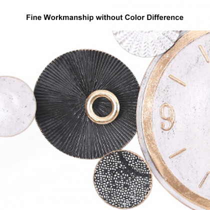 HMR - Modern Mute Metal Wall Clock with Distressed Multiple Round Shape