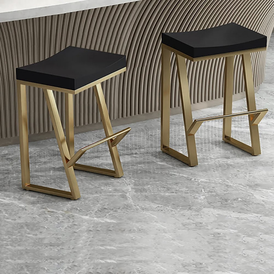 HMR Modern Counter Stools with Upholstery - Black