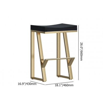 HMR Modern Counter Stools with Upholstery - Black