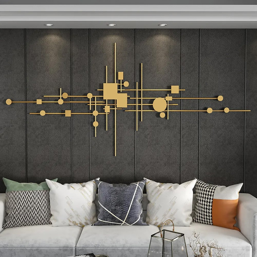HMR - 3D Geometric Patterns Wall Decor with Overlapping Effects in Metal