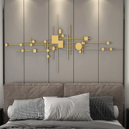 HMR - 3D Geometric Patterns Wall Decor with Overlapping Effects in Metal