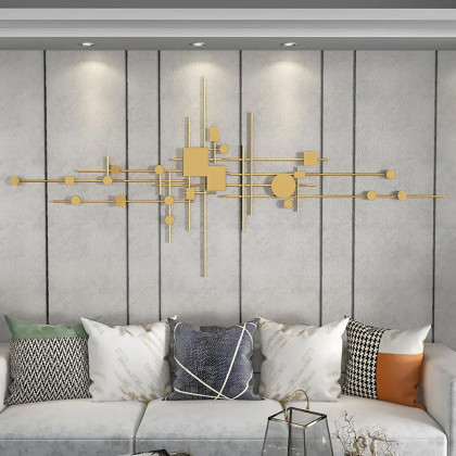 HMR - 3D Geometric Patterns Wall Decor with Overlapping Effects in Metal