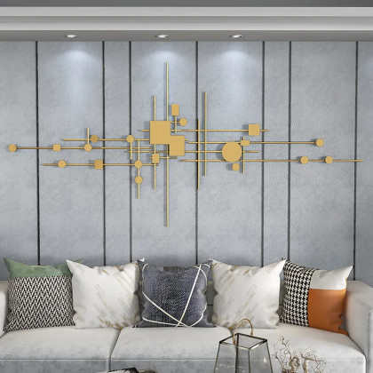 HMR - 3D Geometric Patterns Wall Decor with Overlapping Effects in Metal