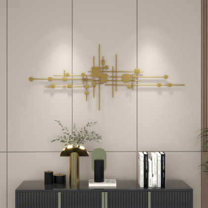 HMR - 3D Geometric Patterns Wall Decor with Overlapping Effects in Metal