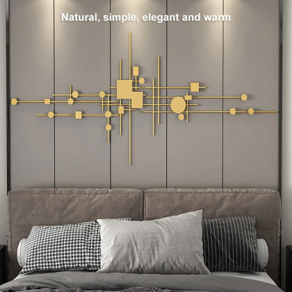 HMR - 3D Geometric Patterns Wall Decor with Overlapping Effects in Metal