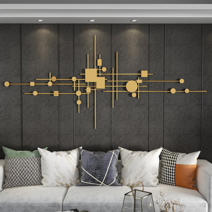 HMR - 3D Geometric Patterns Wall Decor with Overlapping Effects in Metal