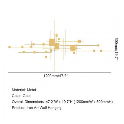 HMR - 3D Geometric Patterns Wall Decor with Overlapping Effects in Metal