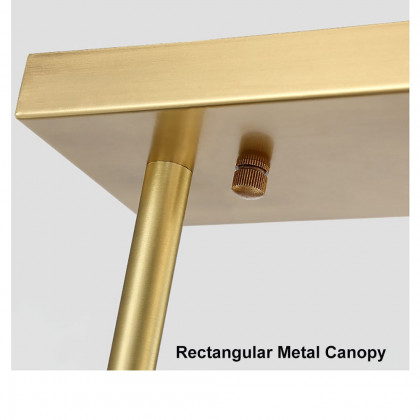 HMR Modern Island Light Fixture for Kitchen Linear Chandelier Glass Shade - Gold, 7-Light