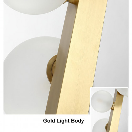 HMR Modern Island Light Fixture for Kitchen Linear Chandelier Glass Shade - Gold, 9-Light
