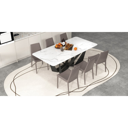 HMR - Modern Dining Chairs with Faux Saddle Leather Upholstery (Set of 2)