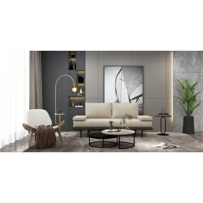 HMR - Modern Arc Floor Lamp with Shelf & Wireless Charger & USB Charging Port