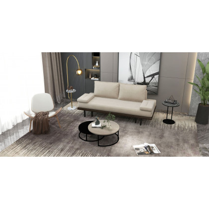 HMR - Modern Arc Floor Lamp with Shelf & Wireless Charger & USB Charging Port