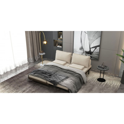 HMR - Modern Arc Floor Lamp with Shelf & Wireless Charger & USB Charging Port