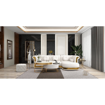HMR - Modern Arc Floor Lamp with Shelf & Wireless Charger & USB Charging Port