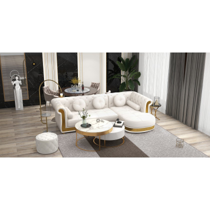HMR - Modern Arc Floor Lamp with Shelf & Wireless Charger & USB Charging Port