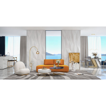 HMR - Modern Arc Floor Lamp with Shelf & Wireless Charger & USB Charging Port