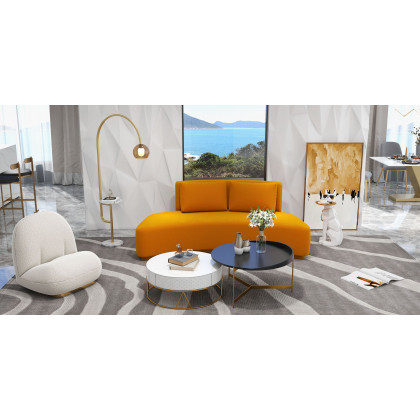 HMR - Modern Arc Floor Lamp with Shelf & Wireless Charger & USB Charging Port