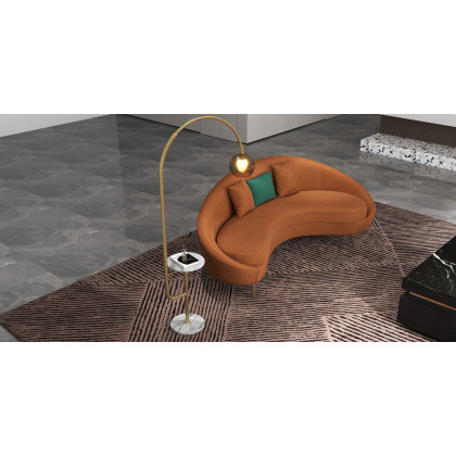 HMR - Modern Arc Floor Lamp with Shelf & Wireless Charger & USB Charging Port