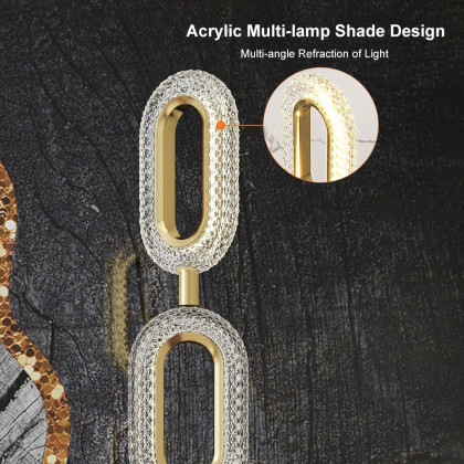 HMR - Ovated Modern Floor Lamp LED Light 4-Light Plug-in Brass Standing Lamp in Gold