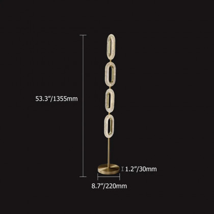 HMR - Ovated Modern Floor Lamp LED Light 4-Light Plug-in Brass Standing Lamp in Gold