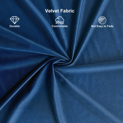 HMR - 72" Florie Luxury Vertical Channel Tufted Curved Performance Velvet Sofa in Blue