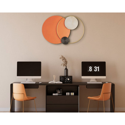 HMR - Modern Big Metal Geometric Circles Wall Decor Unique Home Living Room Hanging Wall Art
