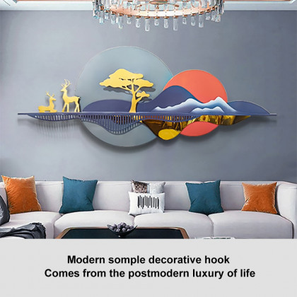HMR - 59" Modern 3D Unique Metal Nature Landscape Wall Decor Art for Living Room Bedroom