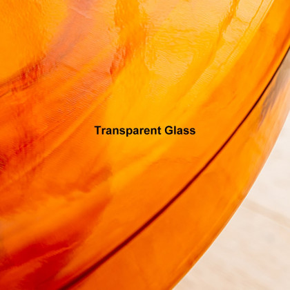 HMR - Modern Glass Coffee Table Set 2-Piece Cloud-Shaped in Orange