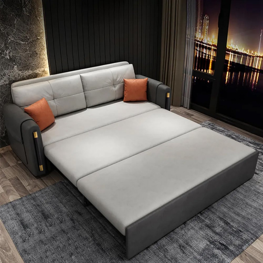 HMR - Convertible Sofa Bed with Storage in 81"W, Gray