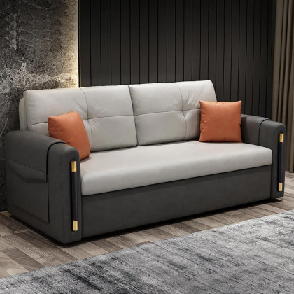 HMR - Convertible Sofa Bed with Storage in 81"W, Gray