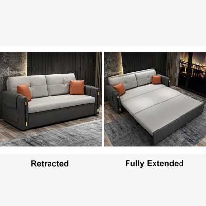 HMR - Convertible Sofa Bed with Storage in 81"W, Gray