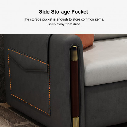 HMR - Convertible Sofa Bed with Storage in 81"W, Gray