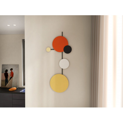 HMR - Geometric Round Wall Hanging Metal Art in Multicolor