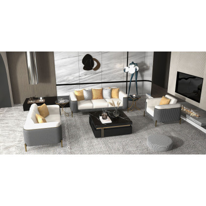 HMR - 31.5" Abstract 3D Metal Big Wall Decor Unique Modern Irregular Home Art in Black & Gold