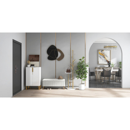 HMR - 31.5" Abstract 3D Metal Big Wall Decor Unique Modern Irregular Home Art in Black & Gold
