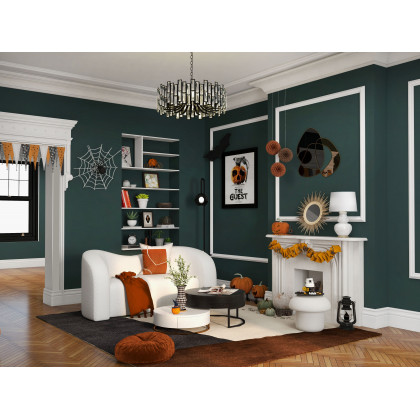 HMR - 31.5" Abstract 3D Metal Big Wall Decor Unique Modern Irregular Home Art in Black & Gold