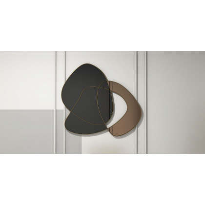 HMR - 31.5" Abstract 3D Metal Big Wall Decor Unique Modern Irregular Home Art in Black & Gold