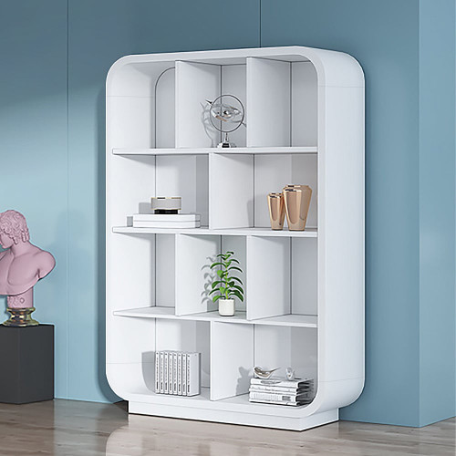 HMR Chicent 78.7" Modern Bookshelf 4-Tier Standard Bookcase with Rich Storage - White