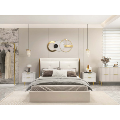 HMR - Metal Freestanding Cloth Rail Rack with Hooks and Marble Base in Gold