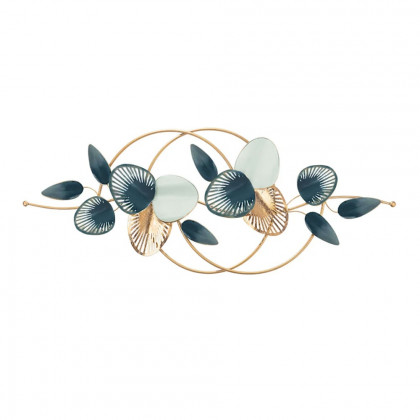 HMR - Minimalist 3D Hollow-out Metal Leaves Wall Decor in 53.5"L x 19.7"H
