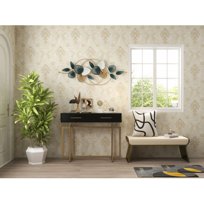 HMR - Minimalist 3D Hollow-out Metal Leaves Wall Decor in 53.5"L x 19.7"H