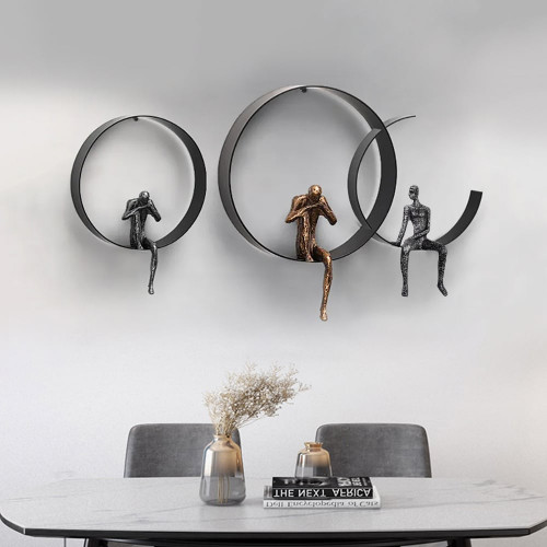 HMR Modern 3D Artistic Figure Wall Decor - Black, Style C