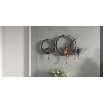 HMR Modern 3D Artistic Figure Wall Decor - Black, Style C