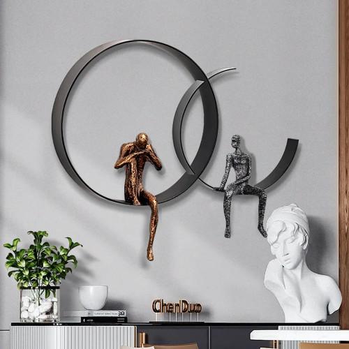 HMR Modern 3D Artistic Figure Wall Decor - Black, Style B