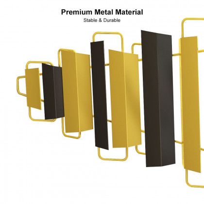 HMR - 3D Oversized Wall Clock Geometric in Black/Gold