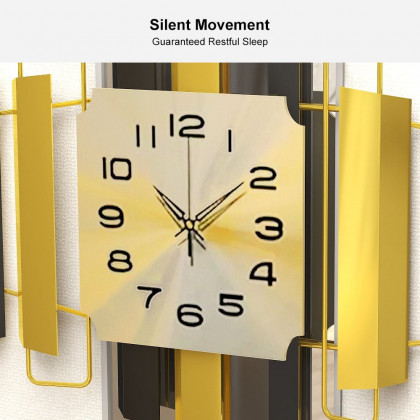 HMR - 3D Oversized Wall Clock Geometric in Black/Gold