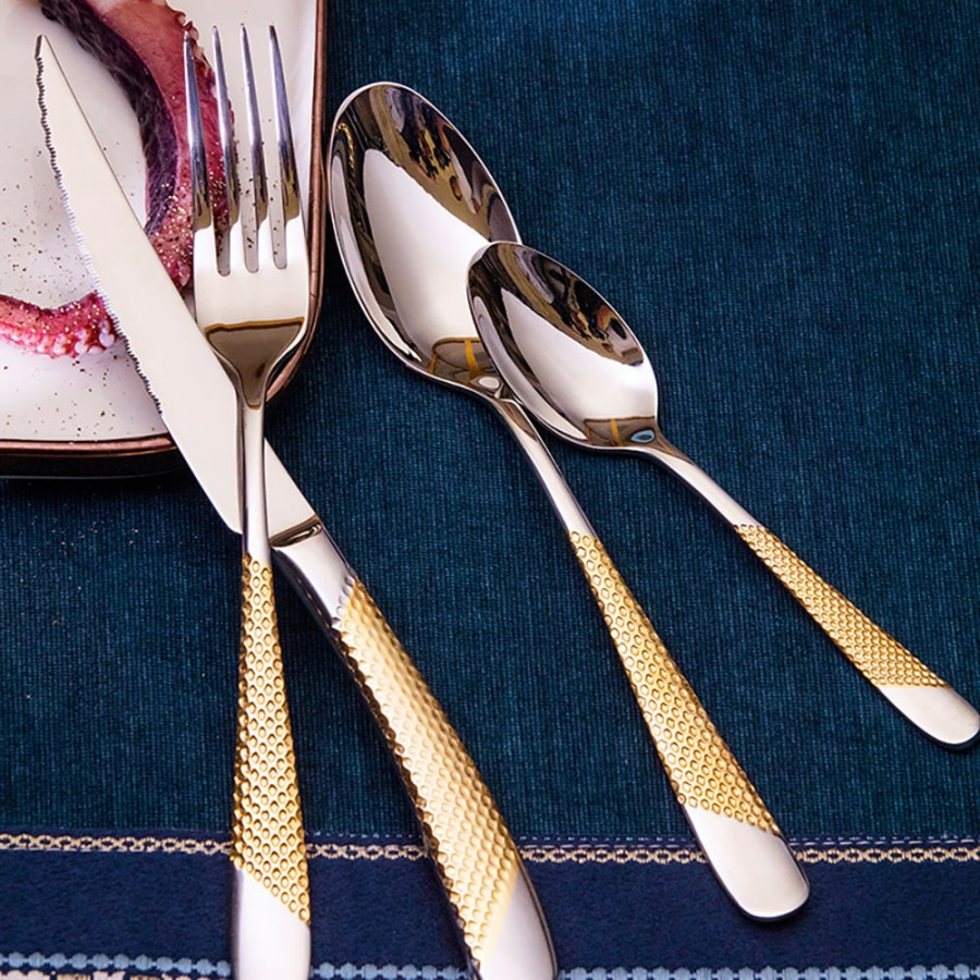 HMR - 16-Pieces Flatware Set Service for 4 in Stainless Steel
