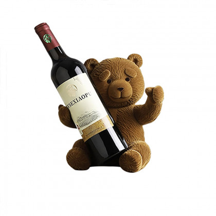 HMR - Brown Bear Table Top Wine Rack Countertop Wine Bottle Holder