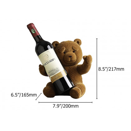 HMR - Brown Bear Table Top Wine Rack Countertop Wine Bottle Holder