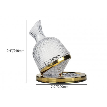 HMR - Luxury Tumbler Wine Decanter 360 Rotating Hand-Carved Diamond Creative Spin Decanter